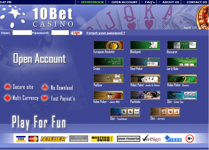 Bet 10 get casino